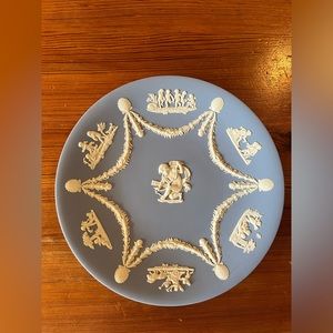 Wedgwood Pale Blue Jasper Cherub Plate 9”